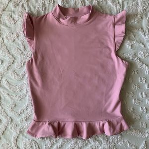 Women’s Small SUSANA MONACO Revolve Ruffle Edge Top in Pink Cashmere